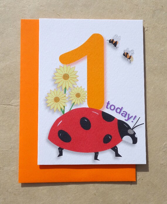 1st Birthday Card Happy 1st Birthday Card By LuckJudgementCards