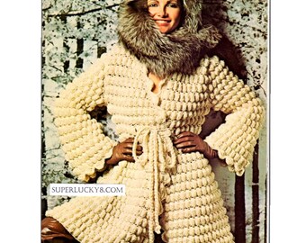 Vintage Coat crochet pattern in PDF instant download version , e-pattern