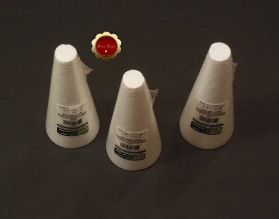 White Styrofoam Cone White Floral Craft Foam Cone by DivineMatrix