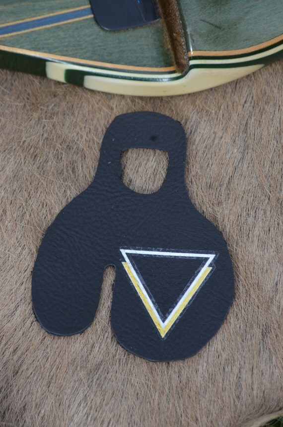 Archery shooting tab Right Handed Black with gold and silver