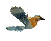 Hand Carved Indian Roller, Wooden Bird Mobile, Folk Art Woodworking, Handmade Gift Wood Carving, Woodland Mobile, Hanging Ornament Decor Hand Carved Indian Roller, Wooden Bird Mobile, Folk Art Woodworking, Handmade Gift Wood Carving, Woodland Mobile, Hanging Ornament Decor