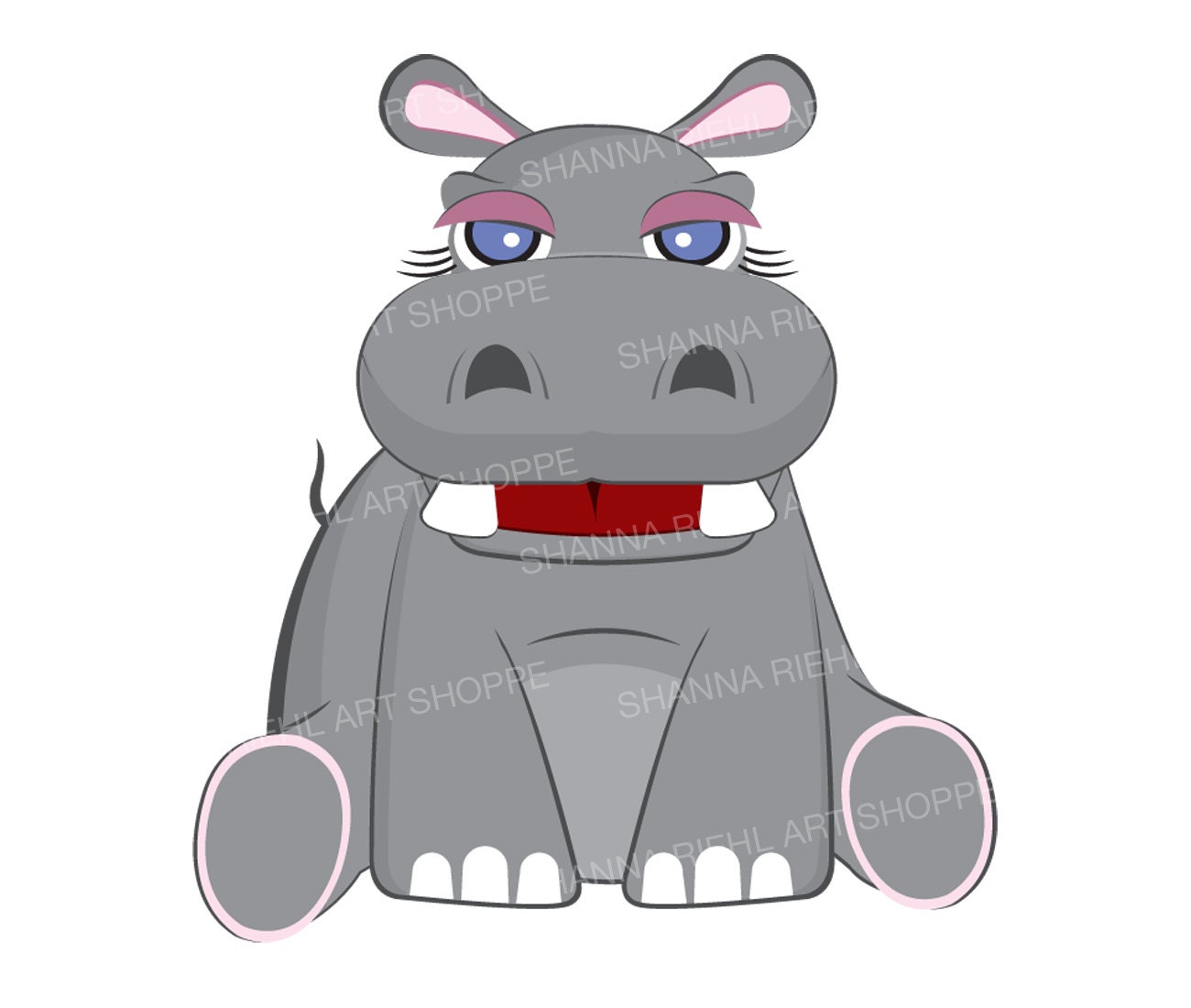 Baby Hippo Safari Clipart Hippopotamus Jungle Clip Art