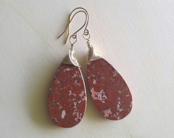 Oblicular Phyolite and Sterling Silver Earrings