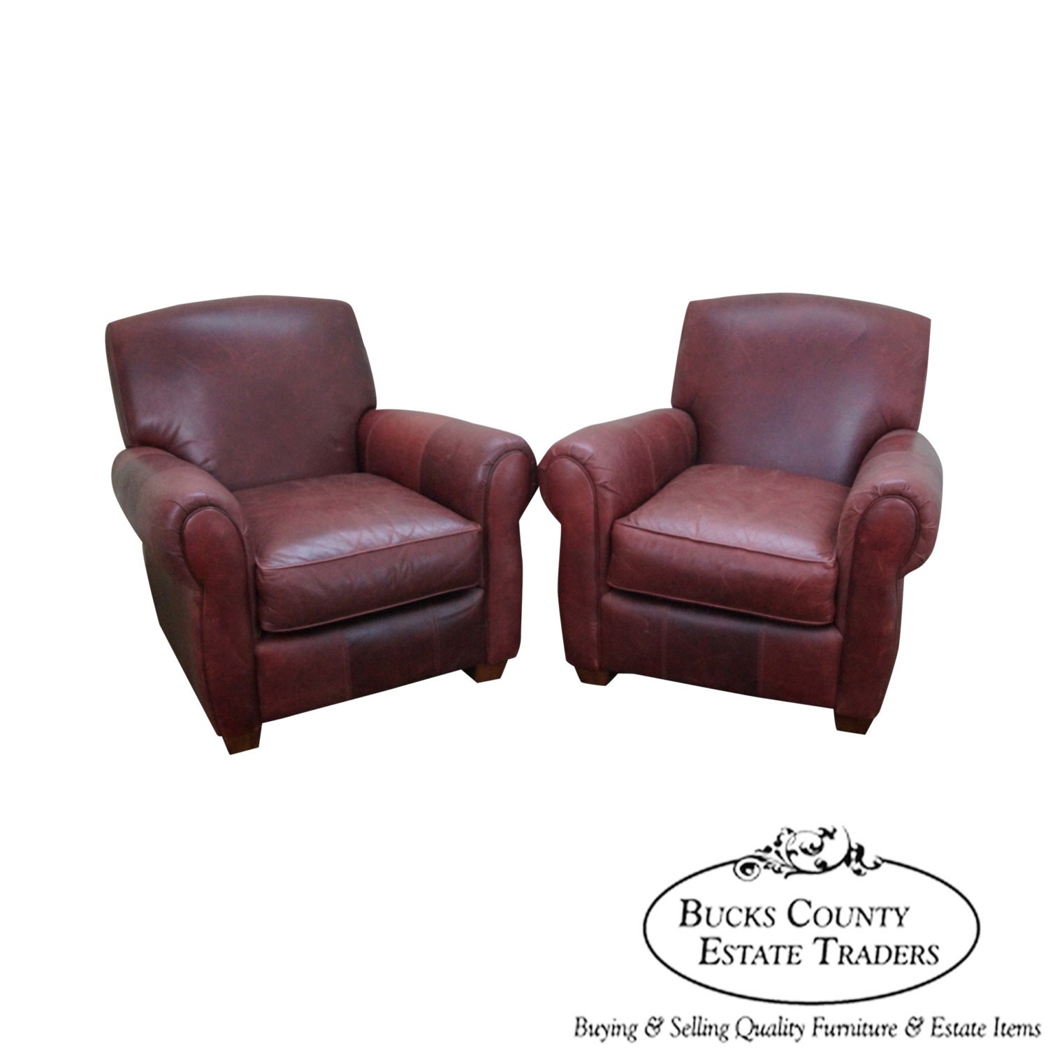 Bauhaus Quality Pair of Genuine Leather Club Lounge Chairs – Haute Juice