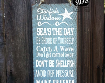 starfish, starfish decor, starfish sign, starfish story, advice from the ocean, beach decor, beach house decoration, beach decor, 157/223