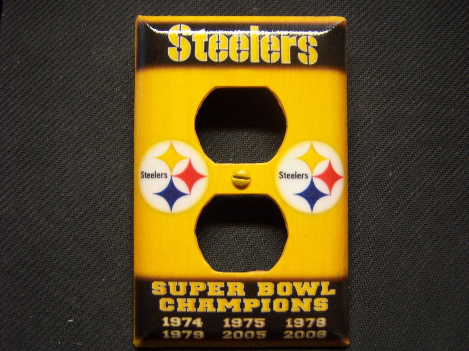 Light Switch Cover Pittsburgh Steelers Print in a 2 Outlet
