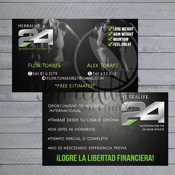 Herbalife 24 business card in Spanish by MarketInkpireDesigns