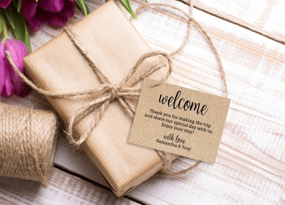 Welcome Bag Gift Tags, Wedding Welcome tag, editable favor tag ...