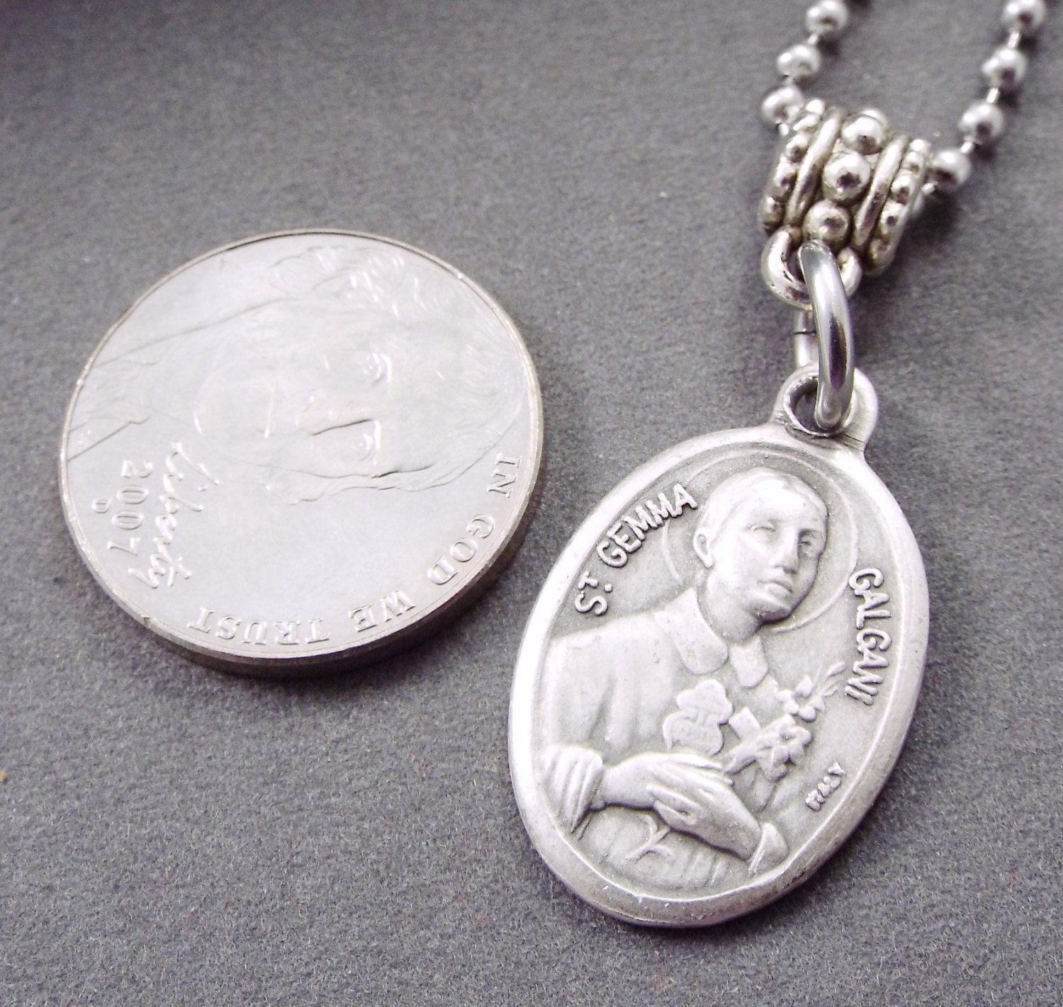 Patron Saint of Back Pain St Gemma Galgani Necklace St Gemma