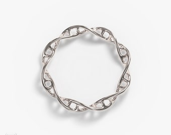 science jewelry : silver DNA ring - 3D printed DNA ring - wearable science - human cell - genetics - DNA