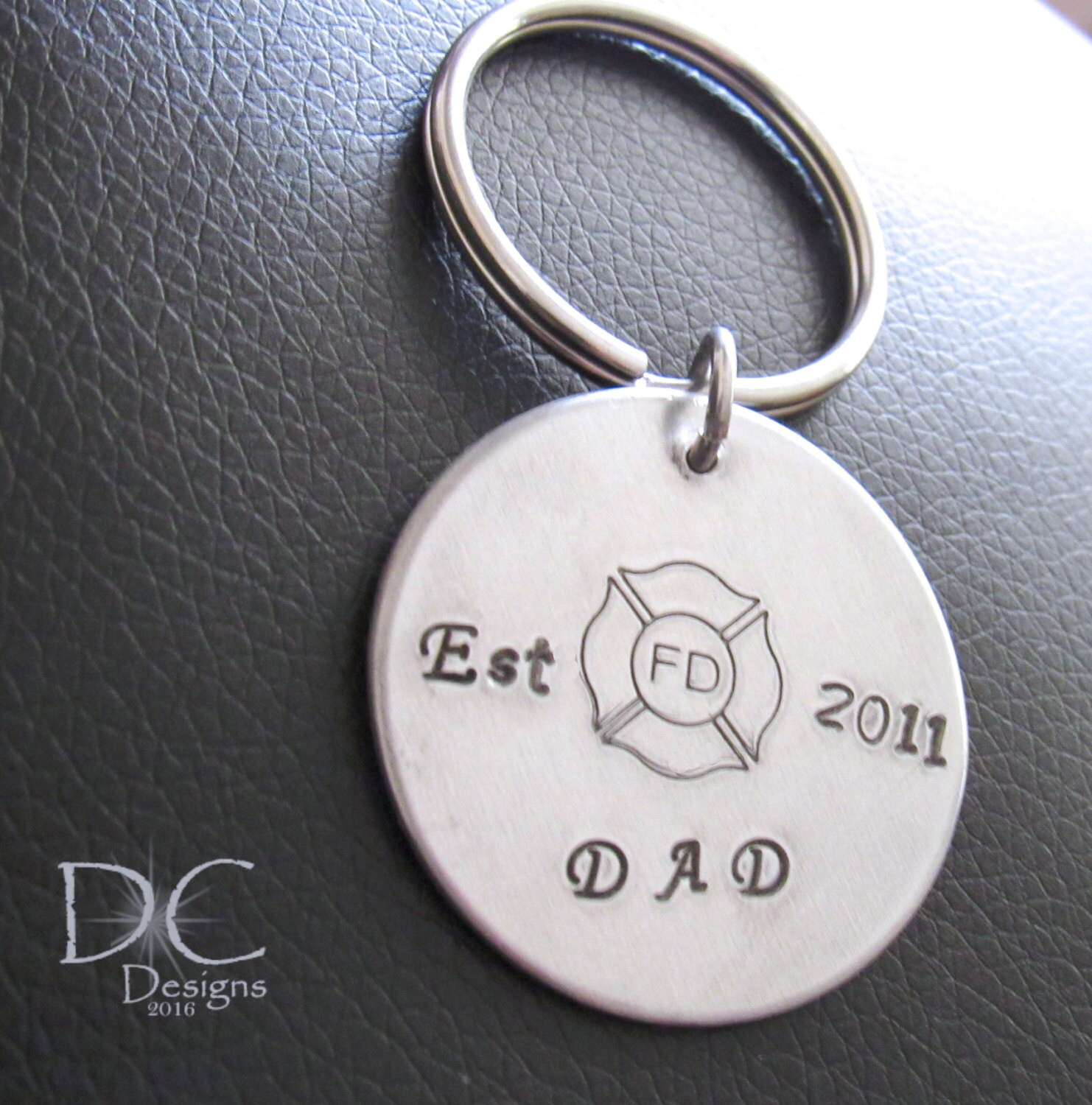 Firefighter Keychain Stamped Accessories by DameCreation on Etsy