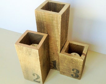 Rustic Votive Candle Holders (set of 3)