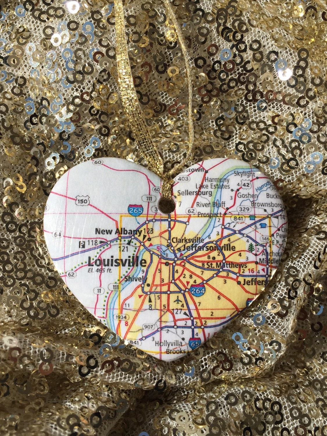 Louisville Map Ornament