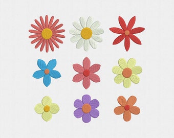 Mini Flowers Machine Embroidery Design - 9 Designs by 5 Sizes