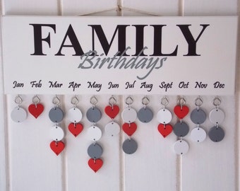 Family Birthday Board, wall hanging organiser