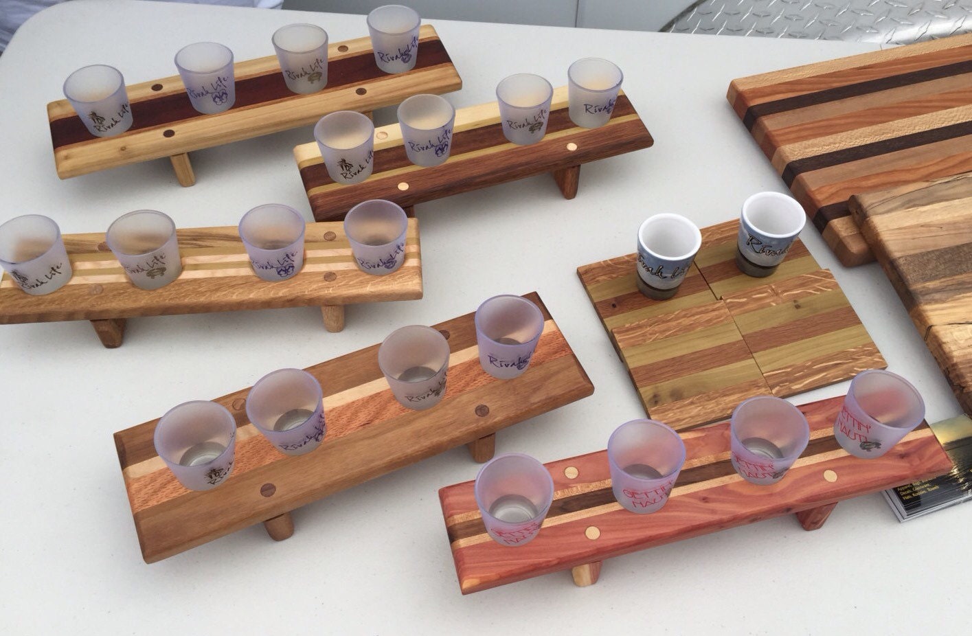 Rivah Life™ Custom Shot Glass Flight Board. by HoopAndStitch08