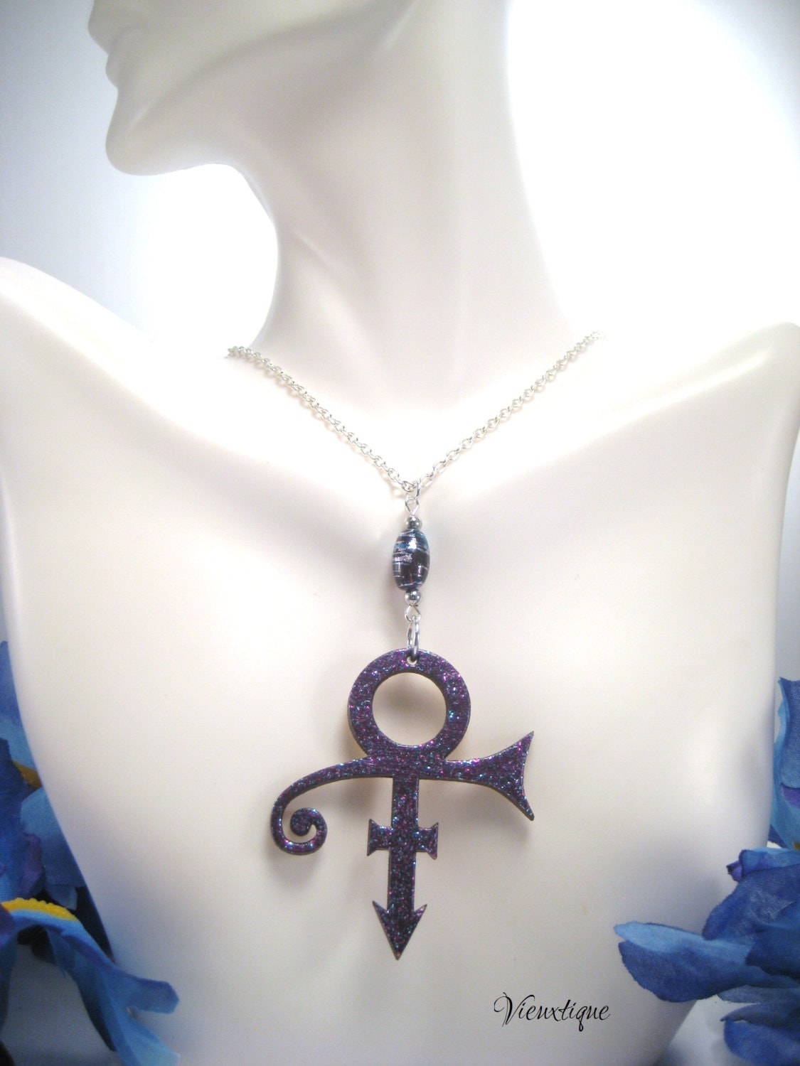 Prince Tribute Necklace Prince Necklace by VieuxtiqueJewelry