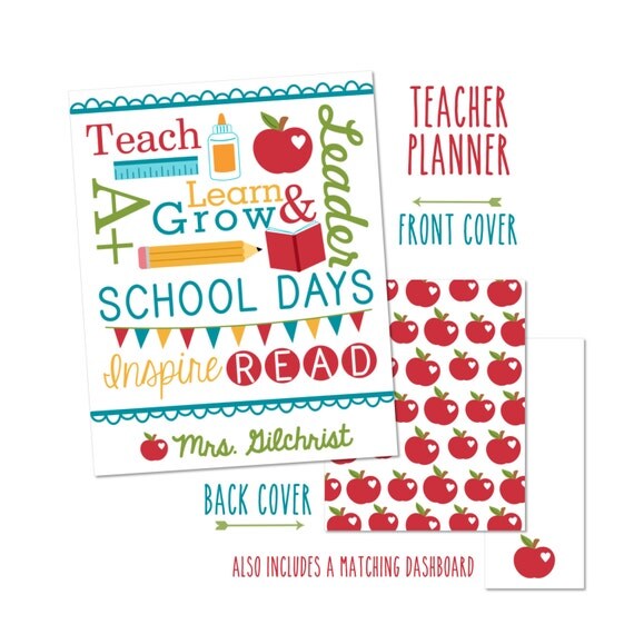 Personalized Teacher Planner Cover Choose by SoPrettyPersonalized