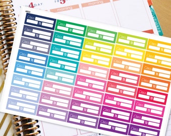 Class Planner Stickers Erin Condren Life Planner (ECLP) - 40 Class Schedule Stickers (#6023)
