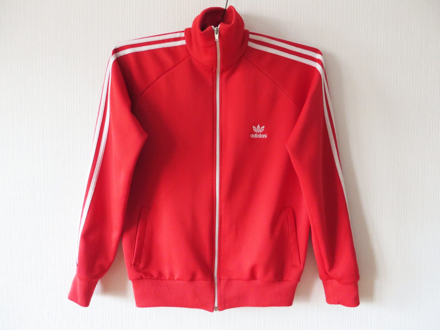 adidas track jacket women's red