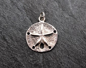 Sand Dollar Charm / Pendant - Sterling Silver