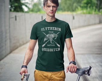 Harry Potter T-Shirt - Slytherin Quidditch T-Shirt - Slytherin Team Captain Shirt - Hogwarts Clothes - Men's T-shirt - Womens Tshirt