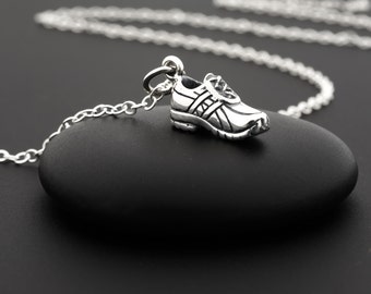 Running Shoe Charm Necklace, Runner Girl, Sterling Silver, Runner Gifts, Fitness Necklace, Running Necklace, Running Gifts, Sneaker Charm