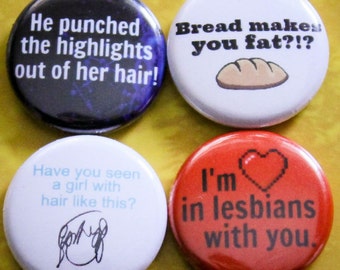 Scott Pilgrim Vs. the World Set of 4 -1" Pinback Buttons