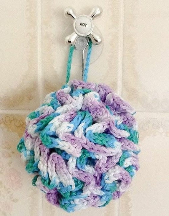 Cotton Bath Pouf Bath Puff Shower Puff by TheThristledPansy