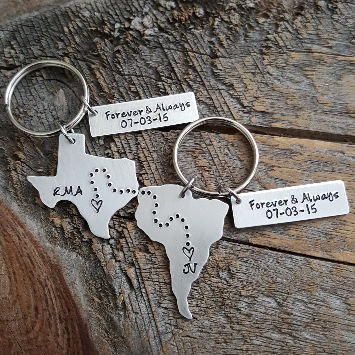 Custom State Keychain with Date Charm Pick your state or