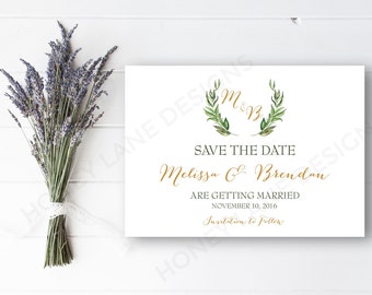 Personalised Printable, Save-the-Date-Printable Card - Melissa Collection