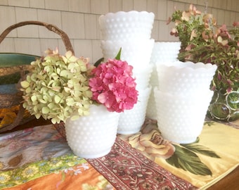 Vases Milk Glass Vases Milk Glass Bowl Milk Glass Planter Hobnail Glass White Vases Wedding Centerpieces Wedding Vases Planter Pot Sold Each
