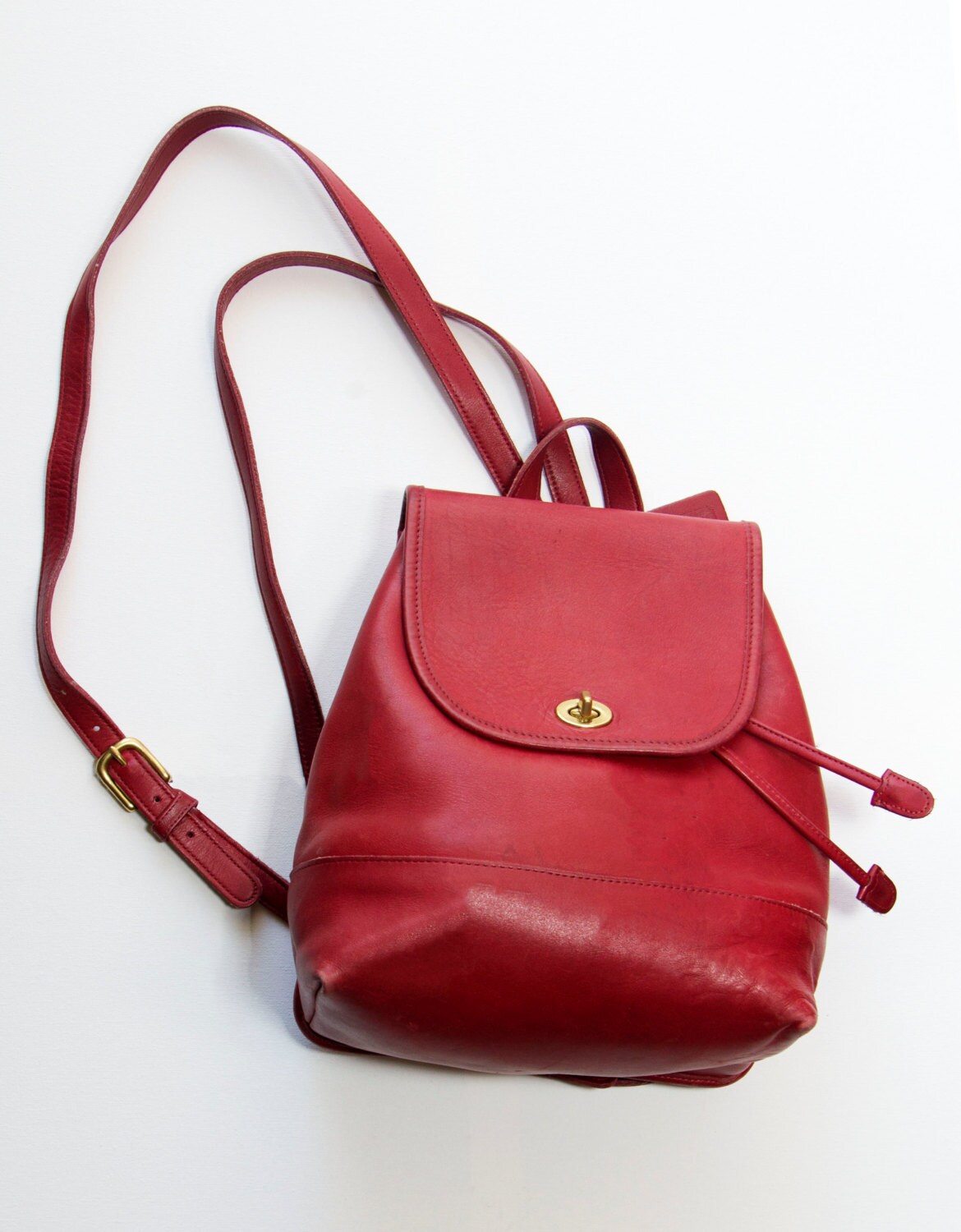 Vintage Coach Backpack Bag in Red