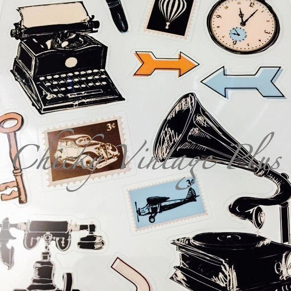 Items similar to Vintage Style Stickers - Retro Stickers on Etsy