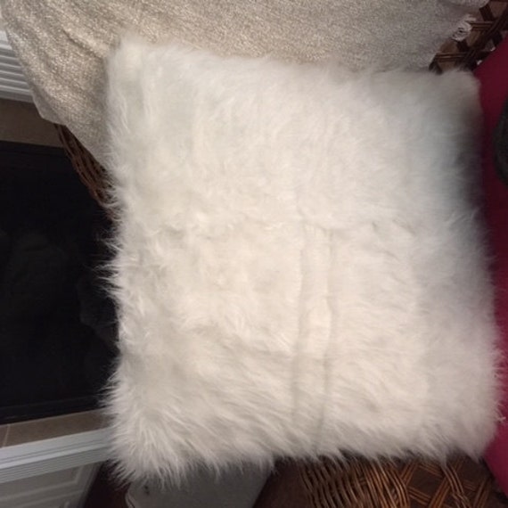 White Faux Fur Pillow
