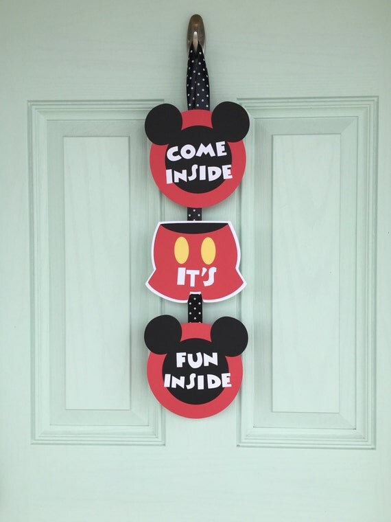 Mickey Mouse Clubhouse Sign. Come Inside It's Fun by BellesBanners