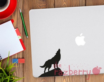Wolf Howling Macbook Decal Apple Sticker Macbook Sticker Macbook Pro Sticker Macbook Air Vinyl Decal Sticker Laptop Sticker Decal Vinyl
