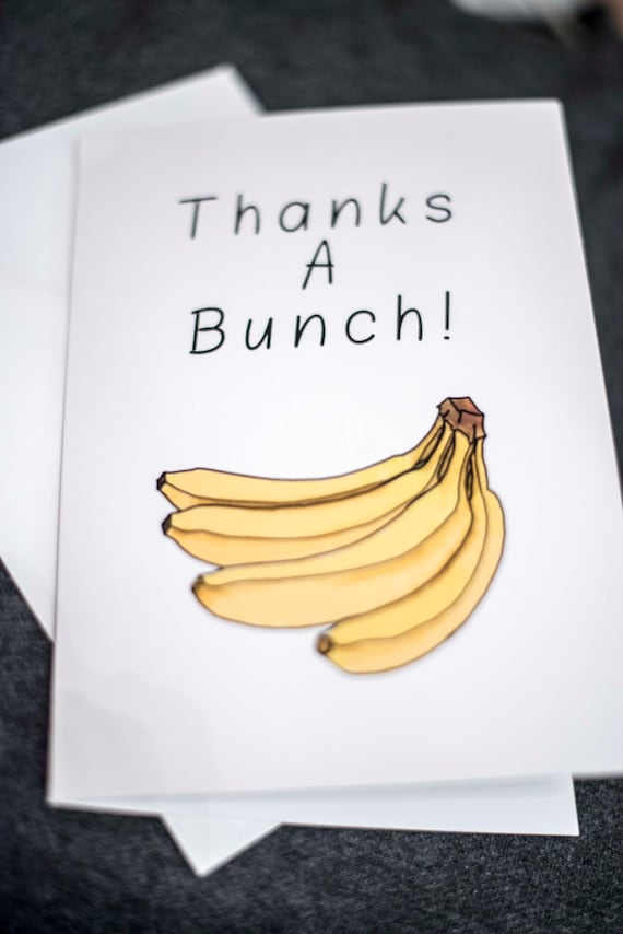 Thanks A Bunch Banana Funny Thank You Card