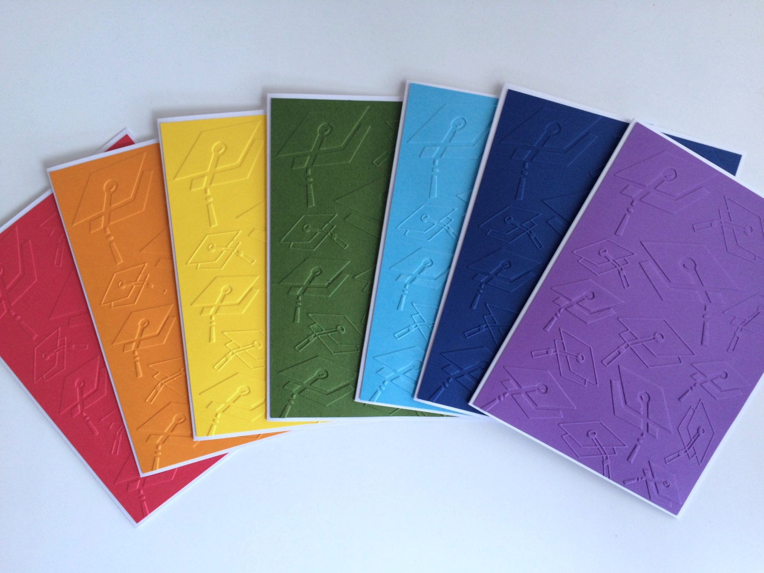 Graduation Cap Card Set Embossed Card Set School Colors