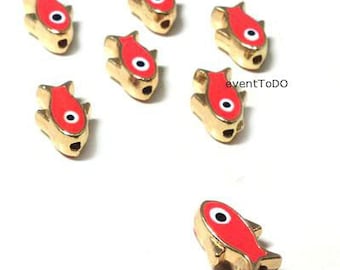 Wholesale Evil eye 50-300 charms Enamel Sliders fish Evil ' s Eye supplies jewelry charms supplies martyrika red evil eye Baptism supplies