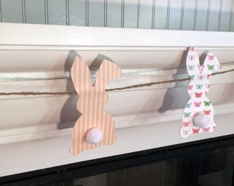 SALE - CLEARANCE -Bunny Paper Garland/Easter Garland/Easter Bunny/Bunny Banner/Baby Bunny Banner/Paper Bunnies/Easter Decorations