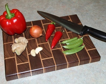 Black Walnut & Maple End Grain Cutting Board - 1 1/2 inches thick