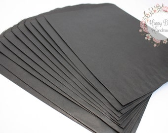 Black Paper Bags, 8--1/4 By 11 Inch, 10 Bags, Black Favor Bags, Paper Bags, Black Bags, Wedding Favor, Black Wedding, DIY Black Bags