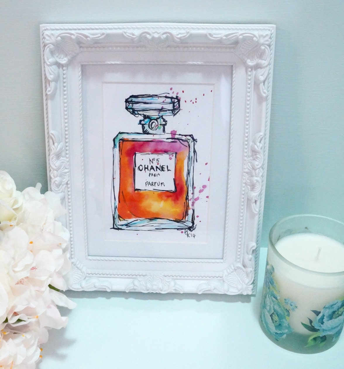 Chanel perfume bottle illustration