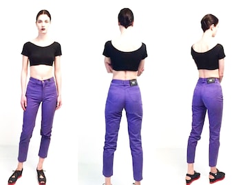 Vtg Versace Jeans Couture Purple High Waist Pants