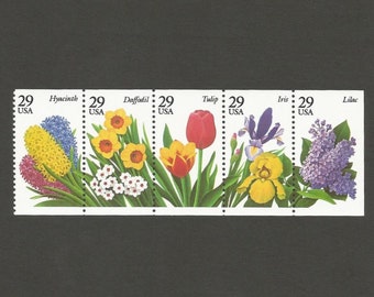 5 Garden Flowers 29 Cent Vintage Postage Stamps, Unused # 2760-2764
