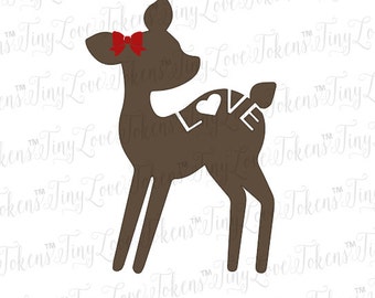 Deer Love Valentine SVG Design for Silhouette or other craft cutters (.svg/.dxf/.eps/.pdf)