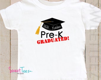 Pre-K Graduation Shirts and Tshirts with Cap and Colorful