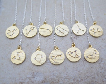Constellation earring,Zodiac Constellation earring,Zodiac-sign, Silver chain earring