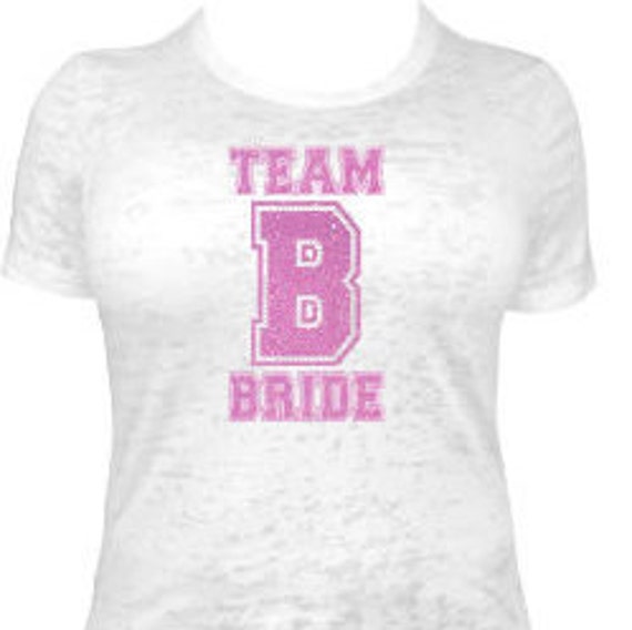 Team Bride Athletic Print Rhinestone TShirt Bridal TShirts